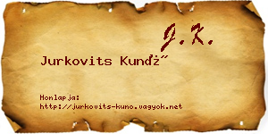 Jurkovits Kunó névjegykártya